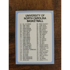 1989 Collegiate Collection UNC #117 Checklist - NCAA - 1st Edition - Fresh Pull